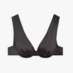 Danielle Bernstein Black Satin Bralette Top M